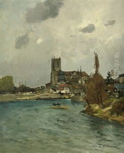 Stadt In Sudholland by Louis Etienne Timmermans