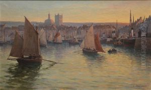 Le Port De Dieppe by Louis Etienne Timmermans