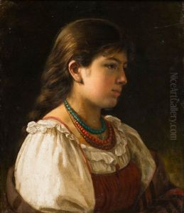 A Peasant Girl With Beads