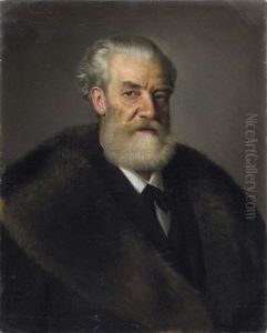Portrat Eines Bartigen Herrn Im Pelzmatel by Vasili Timofeevich Timofeev
