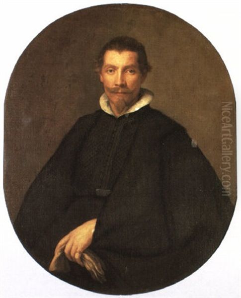 Portrait Of A Nobleman Holding A Pair Of Gloves - view 1