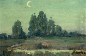 Moonlit Landscape by Minnie Tingle