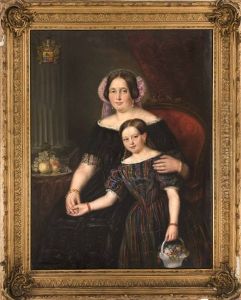 Reprasentatives Portrat Mutter Mit Tochter by Matthias Everhard Tinthoff
