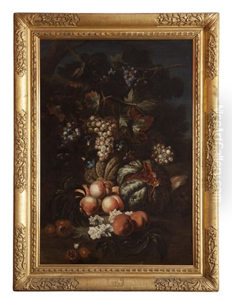 Still Life With Peaches, Grapes And Melons - view 1