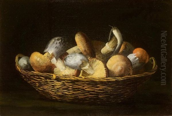 Still Life With Fungi In A Basket - view 1