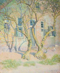 Trees In Front Of A Farm by Co Breman