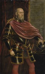Portrait Of Tomasso Contarini (1488-1578) by Domenico Tintoretto