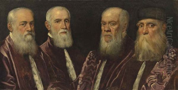 A Group Portrait Of Four Venetian Senators, Bust-length - view 1