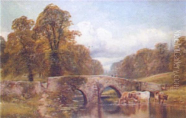Country Landscape, With Cattle Watering - view 1