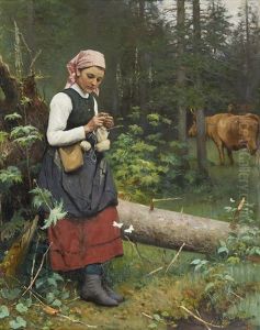 Vallflicka I Skogsparti
