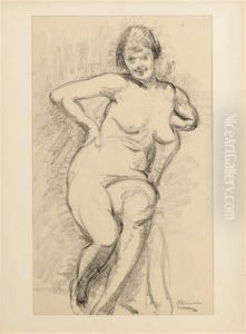 Nude Gesture Drawing; And Thirteen Companion Drawings