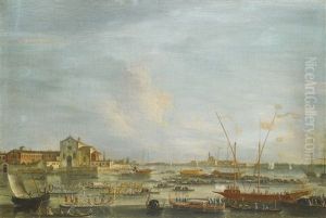 Venice, A View Of Sant Elena And San Nicolo Di Lido On Ascension Day