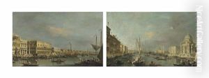 Palazzo Ducale And The Libreria, Venice (from The Bacino Di San Marco (+ Santa Maria Della Salute, Venice, With The Punto Della Dogana In The Distance; Pair)) by Francesco Tironi