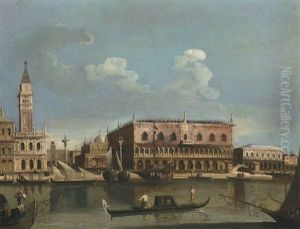 Venice, A View Of The Piazzetta From The Bacino Di San Marco; Venice, A View Of Saint Mark's Square (pair)