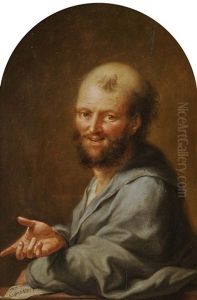 Portrait Of The Greek Philosopher Democritus by Johann Heinrich Tischbein the Elder