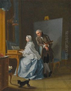 Der Kunstler Mit Seiner Ersten Frau Marie Sophie Am Spinett