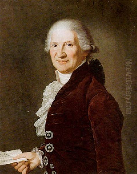 Portrait Of A Gentleman In A Burgundy Velvet Coat - view 1