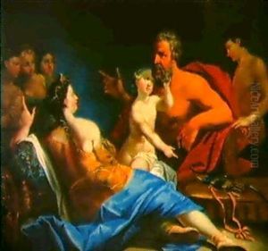 Jupiter, Juno, Venus, Ganymed Und Die Drei Grazien by Anton Johann Tischbein