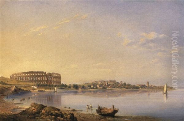 Ansicht Der Stadt Pula Mit Der Arena In Istrien - view 1