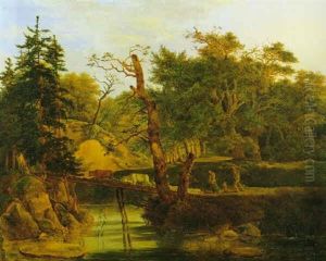 Bewaldete Flusslandschaft Mit Hirten by Carl Wilhelm (Ludwig) Tischbein