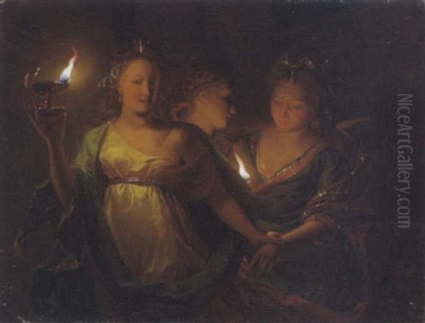 Drei Frauen Mit Brennenden Ollampen (die Klugen Jungfrauen?) - view 1