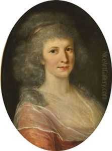 Portrait Of A Lady, Bust Length, In A Pink Dress