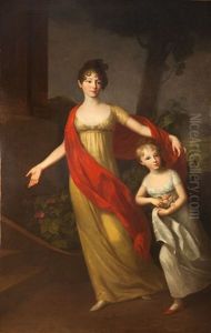 Wilhelmine Rummel Mit Ihrer Tochter by Johann Friedrich August Tischbein
