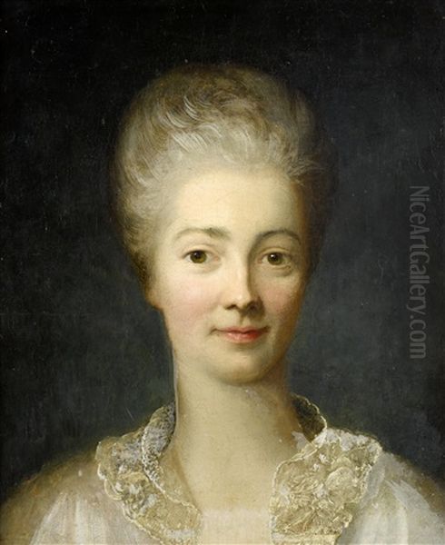 Portrait Of A Lady, In A White Lace-trimmed Dress - view 1