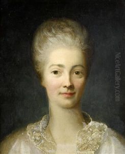 Portrait Of A Lady, In A White Lace-trimmed Dress