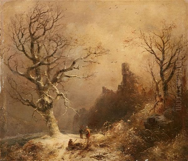 Peasants In A Winter Landscape - view 1