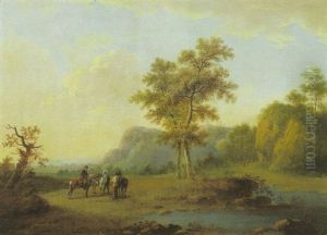 Drei Reiter Bei Der Rast An Einem Wasser by Johann Jacob Tischbein