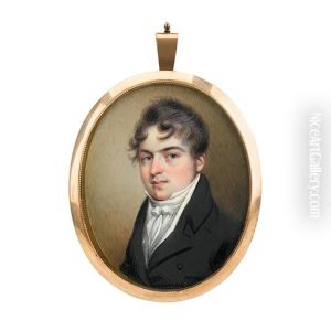 Miniature Portrait Of Caleb Halstead Of Connecticut, Circa 1820 by Elkanah Tisdale
