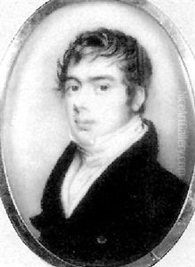A Gentleman, Wearing Blue Coat, White Waistcoat And Cravat by Elkanah Tisdale