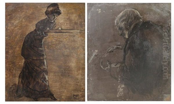 Double Sided Oil On Board Study - view 1