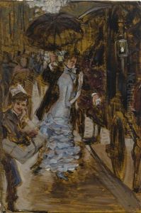 Sketch For La Damoiselle D"honneur by James Jacques Joseph Tissot