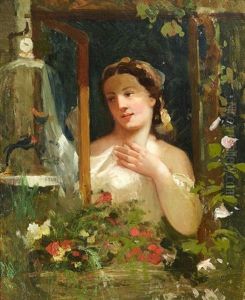 Portrait De Jeune Fille by James Jacques Joseph Tissot