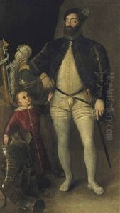 Double Portrait Of Guidobaldo Ii Della Rovere, Duke Of Urbino (1514-1574), And His Son, Francesco Maria Ii (1549-1631), Full-length by Titian