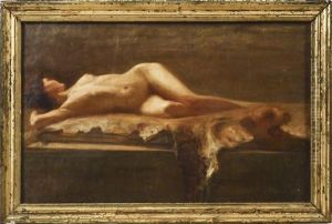 Nudo Femminile Adagiato Su Pellicia D'orso - Female Nude Laying On Bear Fur