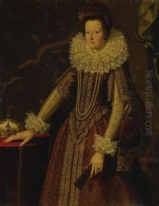 Portrait Of Marie De' Medici by Santi Di Tito