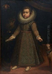 Portrait De Jeune Garcon Et Son Chien by Tiberio (Valerio) di Tito