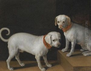 Two Dogs With Red Collars by Tiberio (Valerio) di Tito