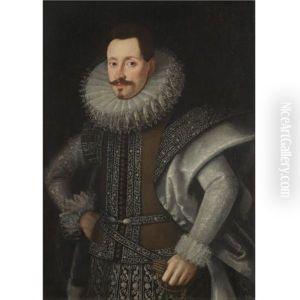 Portrait Of A Nobleman, Half Length, Wearing A Brown And Silver Tunic