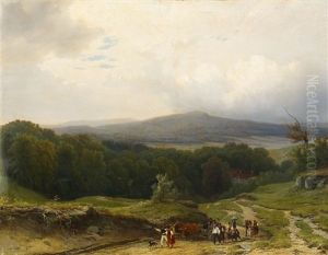 Auf Dem Weg Zur Ernte (thuringen?) by Jacobus Nicolaas Tjarda Van Stachouwer
