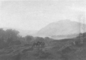 Blick Von Einer Anhohe Auf Ein Flustal by Jacobus Nicolaas Tjarda Van Stachouwer