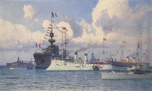 Meeting Of Tsar Nicolas Ii With President Fallieres Of France At Cherbourg, 31 July