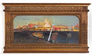 The Illuminated Kremlin In Honour Of The Coronation Of Tsar Nicholas Ii Of Russia In 1896