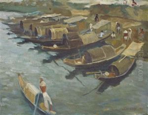 Boats On The Perfume River by To Ngoc Van