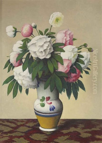 Nature Morte Aux Pivoines Dans Un Vase - view 1