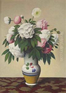 Nature Morte Aux Pivoines Dans Un Vase by  Tobeen