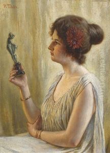 Sitzende Dame Mit Venusfigur by Victor Tobler